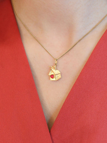 Pendentif Pendentif maison vintage or jaune rubis 58 Facettes 1087.11