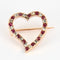 Broche Broche Cœur Rubis Diamants Fin 19ème siècle 58 Facettes LOT 1016