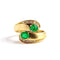 Bague 54 Bague vintage Toi et Moi or jaune diamants et émeraudes 58 Facettes