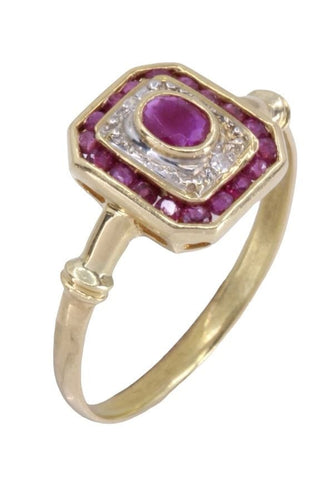Bague 56 Bague moderne rubis diamants 58 Facettes 089111