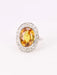 Bague 51 Bague cocktail or blanc citrine 5 carats diamants 58 Facettes J416