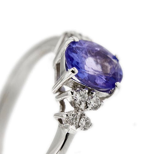 Bague 51 Bague en or blanc avec tanzanite et diamants 58 Facettes 38890