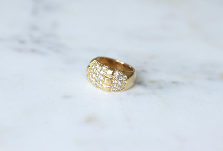 Bague 52 Van Cleef & Arpels - Bague Jonc Diamants, Or jaune 58 Facettes