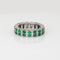 Double Row Emerald Diamond Eternity Ring Sz 7 Estate Platinum Gemstone Band 58 Facettes G14116