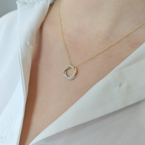 Collier Collier Poiray « Tresse » en or jaune, or blanc et diamants 58 Facettes 32673