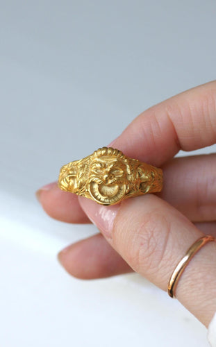 Serre foulard XIXè siècle Bacchus et Bacchante or jaune 58 Facettes