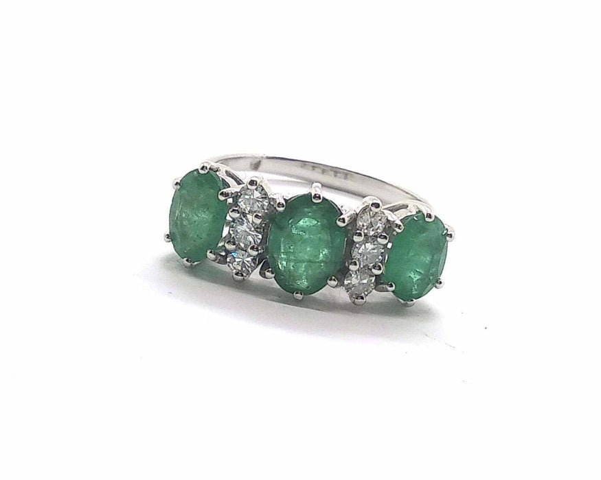 Emerald and diamond rings