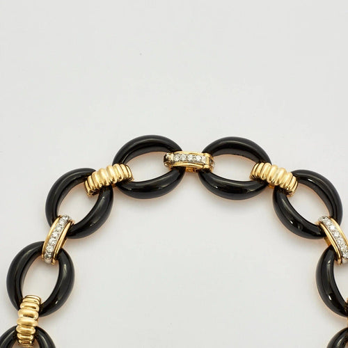 Collier Collier Vintage Or & Onyx 58 Facettes BO/230055