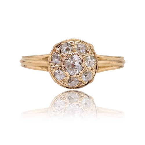 Bague 49 Bague ancienne ronde diamants 58 Facettes 24-020