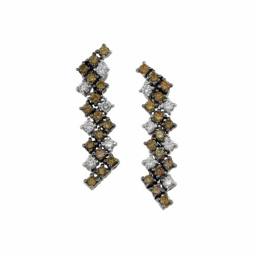 Øredobber i hvitt gull og diamanter 