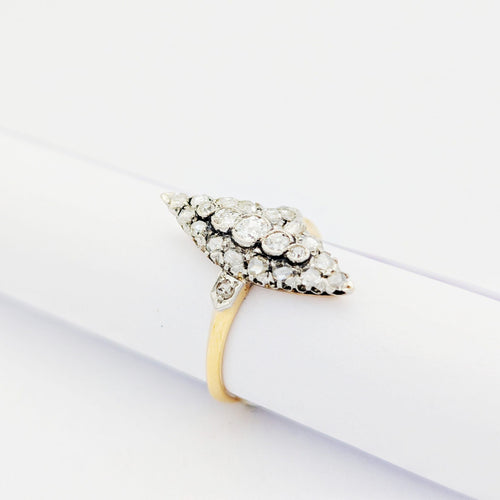 Bague 53 Marquise or jaune et diamants 58 Facettes 32190