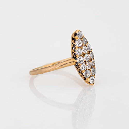 Antiker viktorianischer Gelbgold-Diamantring