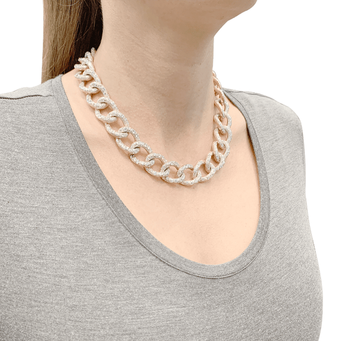 Collier Collier Pomellato, "Catene", or rose et blanc, diamants. 58 Facettes 34242