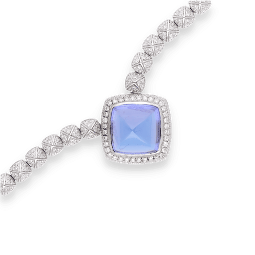 Collier Collier FRED "Pain de sucre" en or gris 18 Cts avec tanzanite et diamants. 58 Facettes FB08219