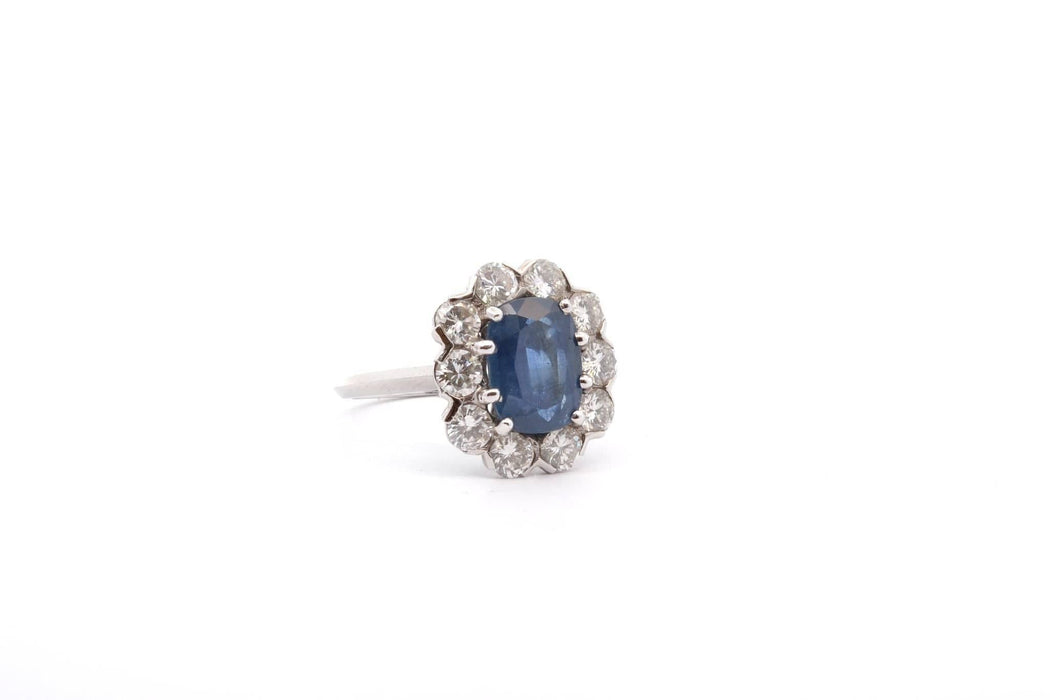 Bague Bague marguerite saphir 3,30cts et diamants 58 Facettes 26369dv