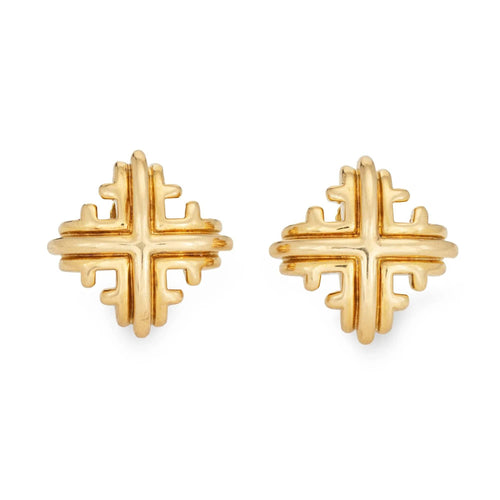 Boucles d'oreilles CARTIER - Boucles d'oreilles en or jaune Croix de Malte 58 Facettes G13703