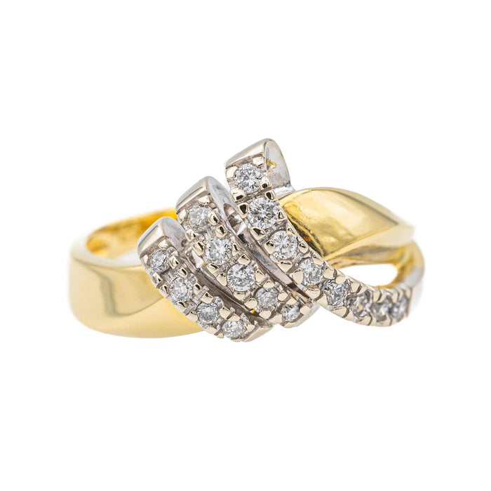 Yellow gold diamond ring