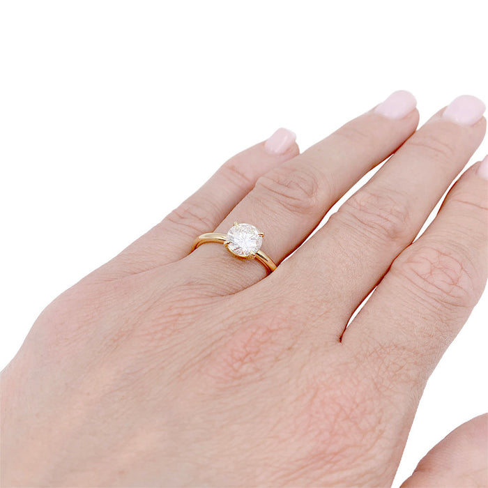 Geelgouden solitaire ring met diamant.