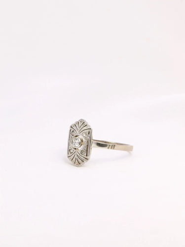 Bague Bague Art Deco diamants or blanc 58 Facettes J325