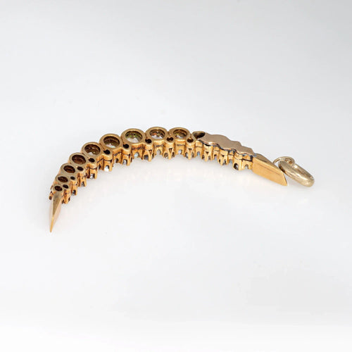 Pendentif Pendentif antique victorien en forme de croissant de lune en or 18 carats avec opale et diamant 58 Facettes G13732