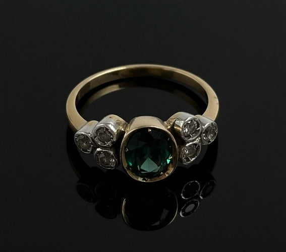 Bague Bague avec saphir et diamants 58 Facettes