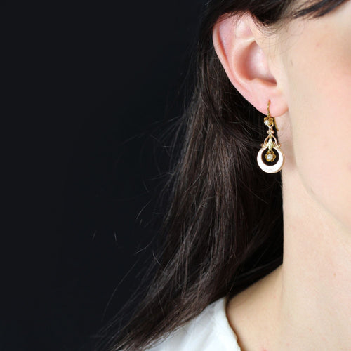 Boucles d'oreilles Pendants d'oreilles perles fines or rose anciens 58 Facettes 25-012A