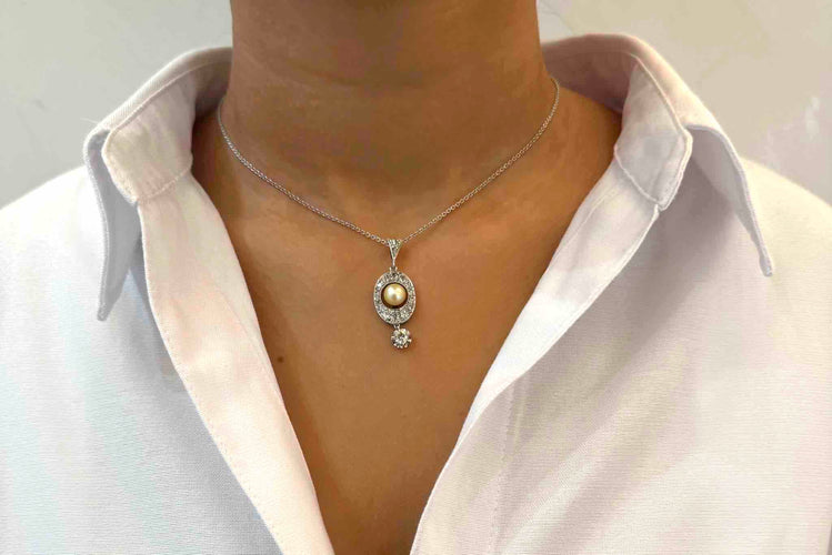 Pendentif Pendentif ancien diamants et perle 58 Facettes 25288