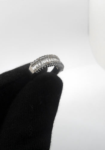 Bague 52 Bague or blanc et diamants 1 ct 58 Facettes 00033501
