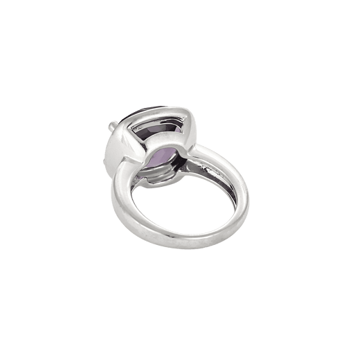 POIRAY - Inel FILLE ANTIQUE din aur alb, diamante și ametist 