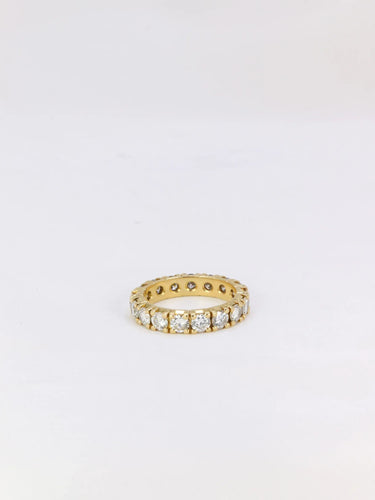 Bague 56 Alliance américaine or diamants 3.4ct 58 Facettes J214