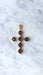 Pendentif Croix Ancienne Grenats et Perles sur Or jaune 58 Facettes