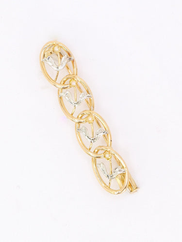 Broche Broche fleur Art Nouveau or jaune, or blanc et perles 58 Facettes 1163.3