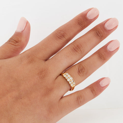 Bague 55 Bague Or Jaune avec Diamants 58 Facettes RÉF 6066/16