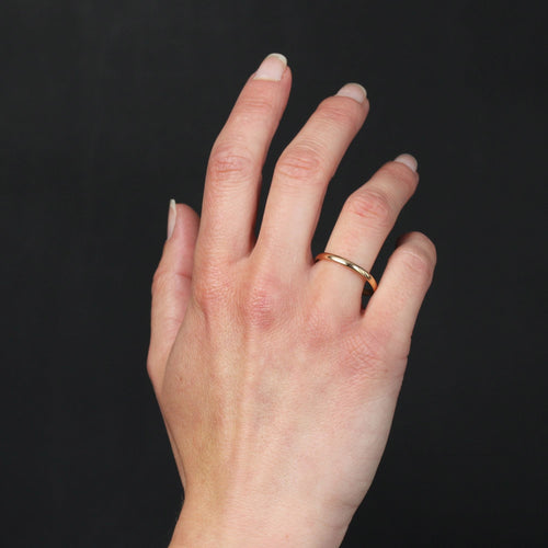 Bague 62 Alliance homme or rose bombée 58 Facettes 15-149A