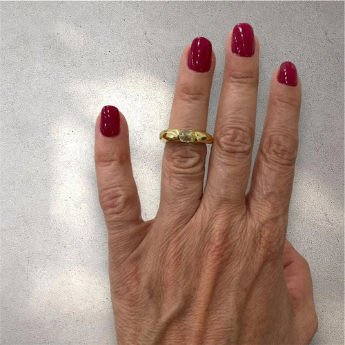 Bague 48 CARTIER - Bague bandeau en or jaune diamants Ellipse 58 Facettes