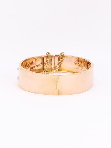 Bracelet Bracelet jonc maçonnique or rose perles fines 58 Facettes 1133.1