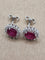 Boucles d'oreilles Boucles d'oreilles en or blanc, rubis ovales naturels et diamants 58 Facettes