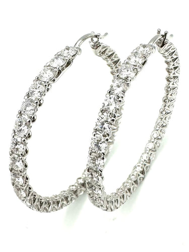 Boucles d'oreilles MOUAWAD. Importantes créoles en or et diamants 7.90ct 58 Facettes