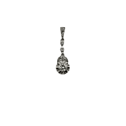 Pendentif Pendentif or blanc et diamants 58 Facettes Z15B51659