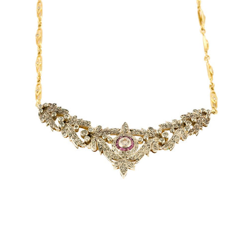 Collier Collier Style Néoclassique et Romantique diamants rubis 58 Facettes LP1320/9