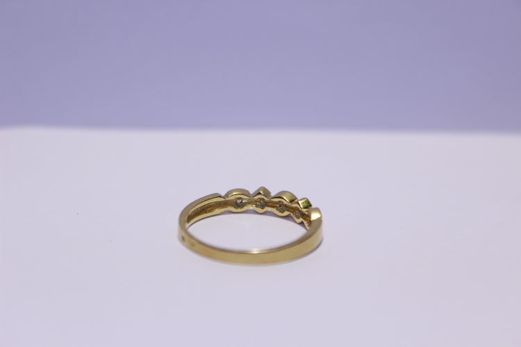 Bague 53 Demi-alliance Or jaune Diamants 58 Facettes