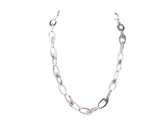 Collier Collier maille ovale en or blanc 58 Facettes 23426