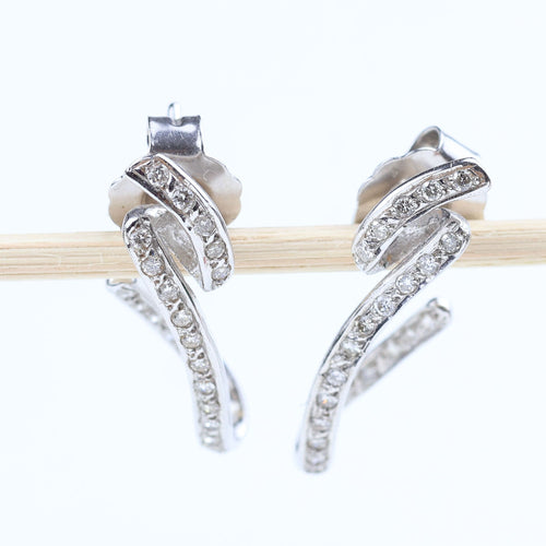 Boucles d'oreilles Pendientes - Pendientes en oro blanco 18k et diamants taille brillant 58 Facettes 131366F