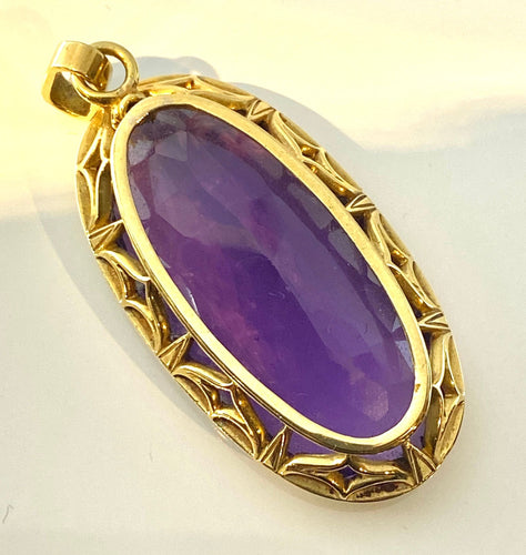 Pendentif Pendentif en or jaune 18 carats et améthyste 58 Facettes AB369