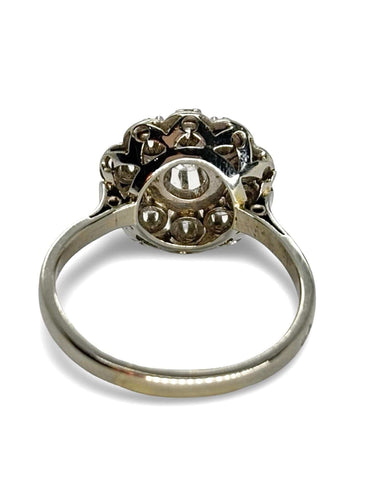 Bague 64 Bague ancienne or blanc platine et diamants 0,85 ct 58 Facettes 1179