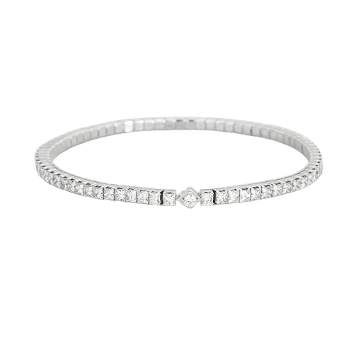 Bracelet Bracelet souple en or gris et diamants 58 Facettes JBW0018-18