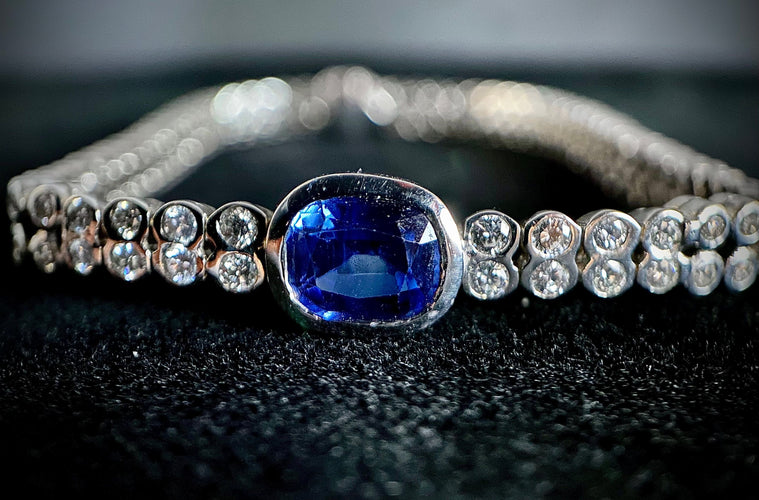 Bracelet Bracelet or blanc saphir et brillants 58 Facettes