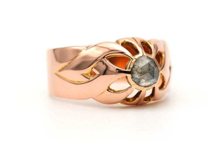 Bague 55 Bague Art Déco - Bague sertie d’un diamant taille rose en or jaune 58 Facettes B804