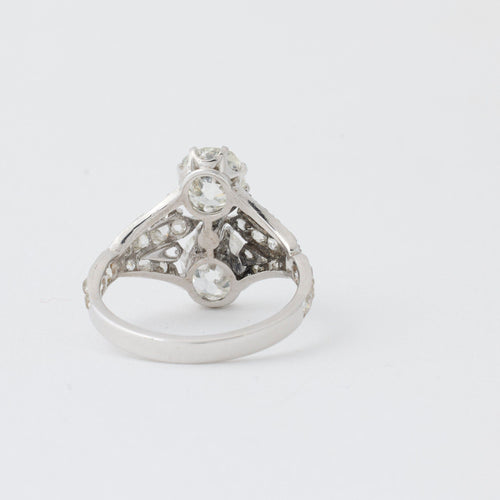 Bague 53 Bague Art Déco Diamants Platine 58 Facettes