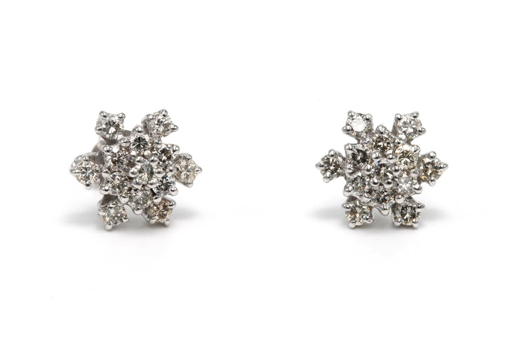 Contemporary white gold earrings, diamonds (+- 0.52ct) 